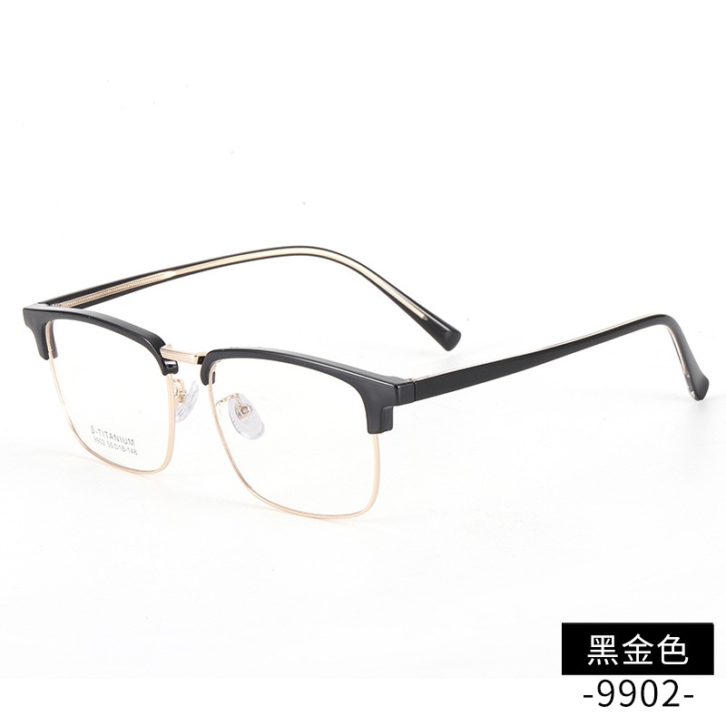 插芯眉毛眼镜架时尚丹阳工厂9902板材眉线框潮款复古黑框眼镜