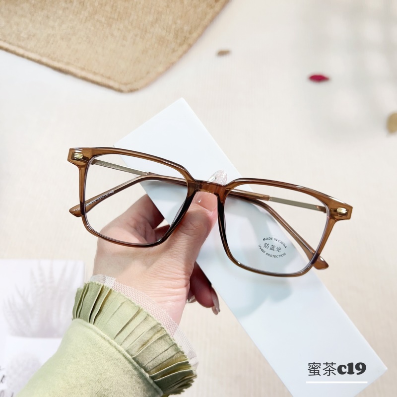 TR透明网红同款30298复古防蓝光眼镜框 铆钉显瘦学生tr90平光镜