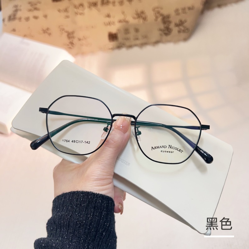 友顺多边形金属眼镜框男批发1764女网红同款显瘦脸近视眼镜框复古