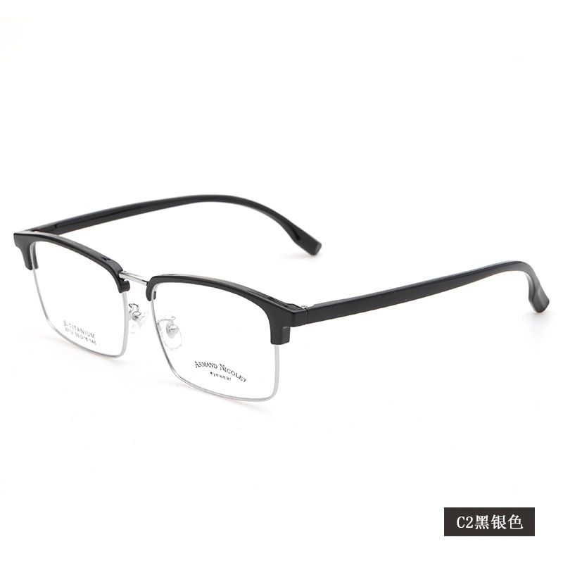 男士大号TR90眉毛框架 时尚网红同款8712眉线架潮款黑框眼镜 复古