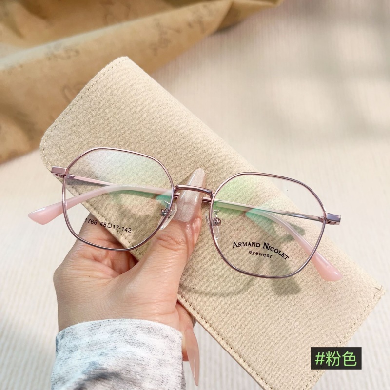 新款近视眼镜男1766金属全框素颜眼镜架女学生多边形复古眼镜框