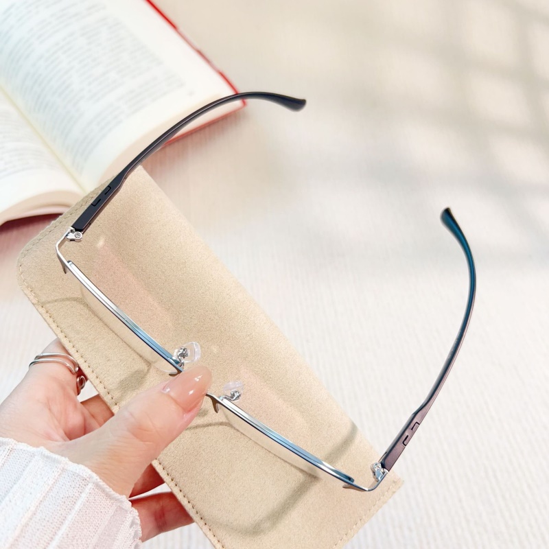 钢板眼镜架跨境批发7761男士金属休闲半框架丹阳光学眼镜架厂家