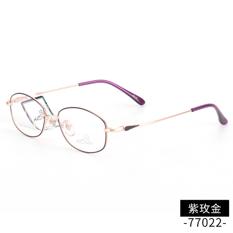 时尚 新款近视眼镜框77022厂家批发可做渐近片女士超轻金属眼镜架