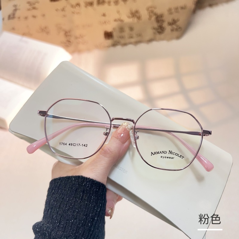 友顺多边形金属眼镜框男批发1764女网红同款显瘦脸近视眼镜框复古