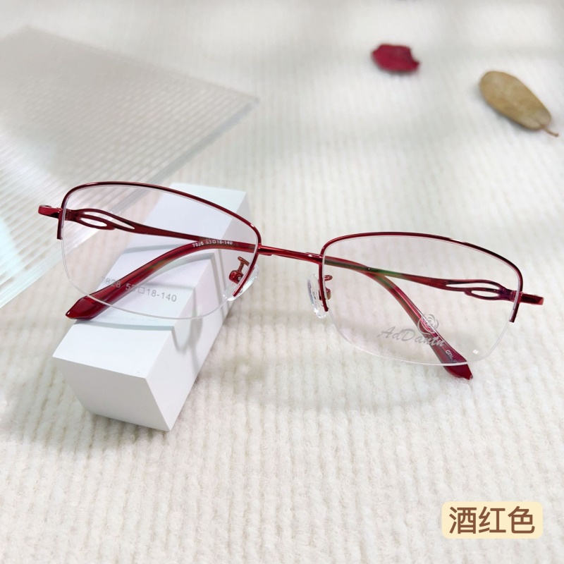 时尚新款近视眼镜框7828丹阳半框双色减龄商务女士工厂批发镜架