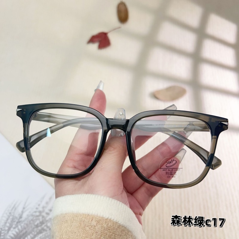 TR透明网红同款23103防蓝光复古眼镜框 铆钉显瘦学生tr90平光镜