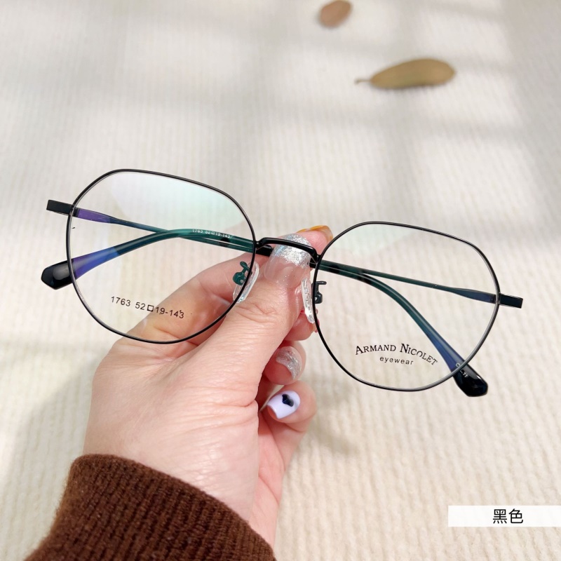 小红书金属复古眼镜多边形有锁块镜架批发1763平光镜丹阳配镜近视