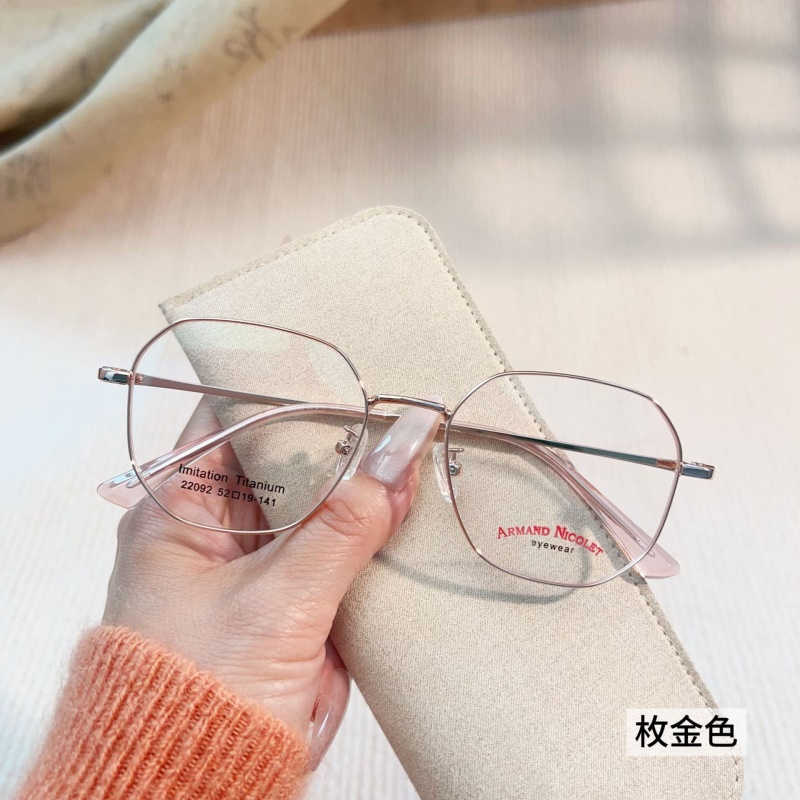 小红书种草宽边复古眼镜 22092双色男女百搭素颜眼睛多边形平光镜