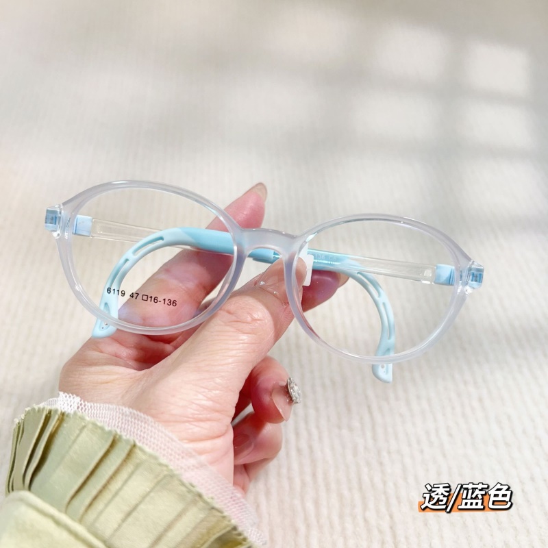 某白同款圆形男女款tr90软鼻托舒适眼镜6119旋转软硅胶儿童眼镜框