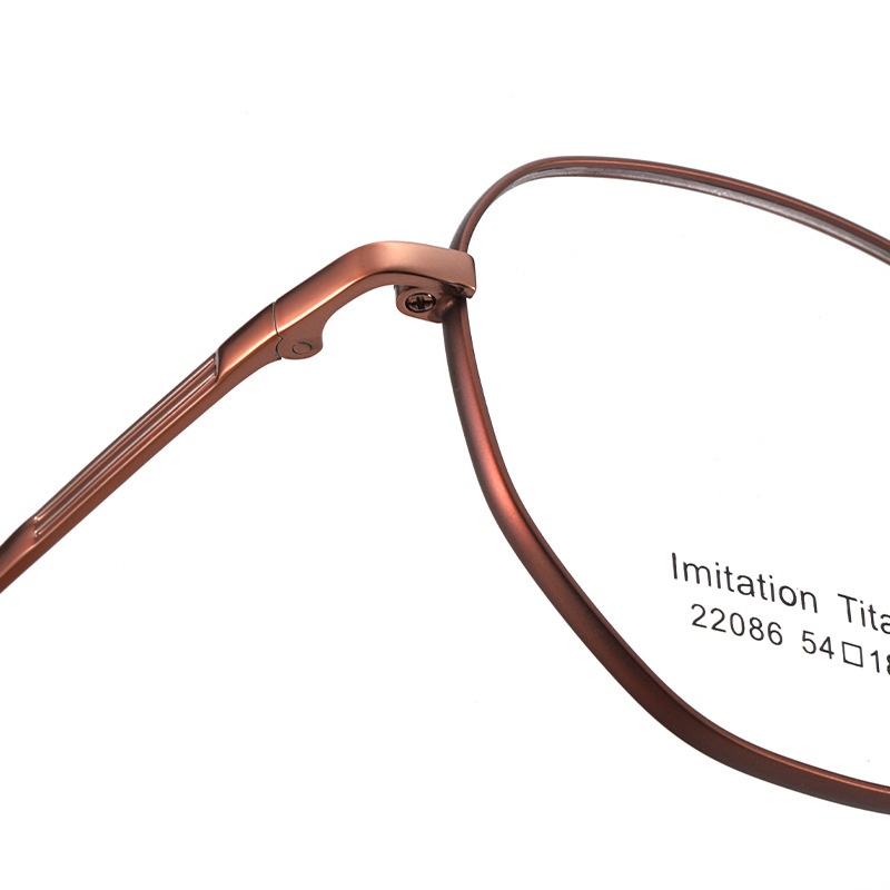 IP电镀多边形配镜宽边显薄镜架 男女款复古全框眼镜工厂批发22086