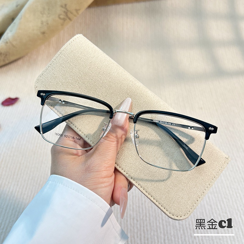 新款无磁钛眼镜架时尚透明眉线框16060小红书潮复古眉毛架眼镜框