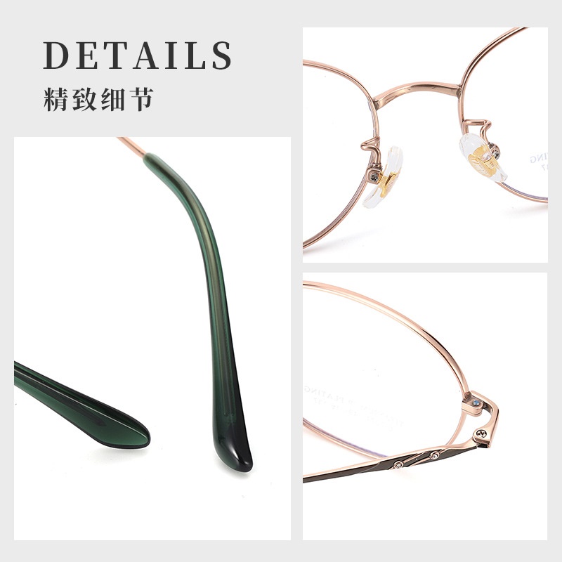 新款超轻眼镜全框镶钻光学眼镜架7021丹阳多边形全钛眼镜框女高级