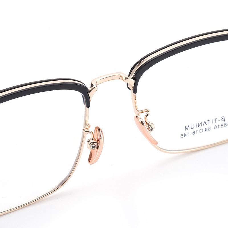 新款钛合金复古平光镜 时尚多边形眉线架68816无磁钛眉毛眼镜框