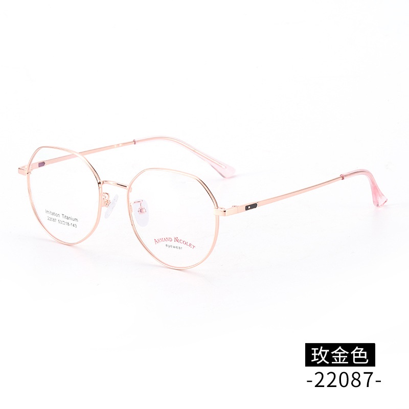 多色小红书复古眼镜 深圳电镀多边形开球镜架22087男女式平光眼镜