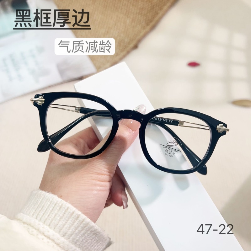 新款TR90黑框小红书同款男可配度数方形镜框批发素颜显瘦平光镜女