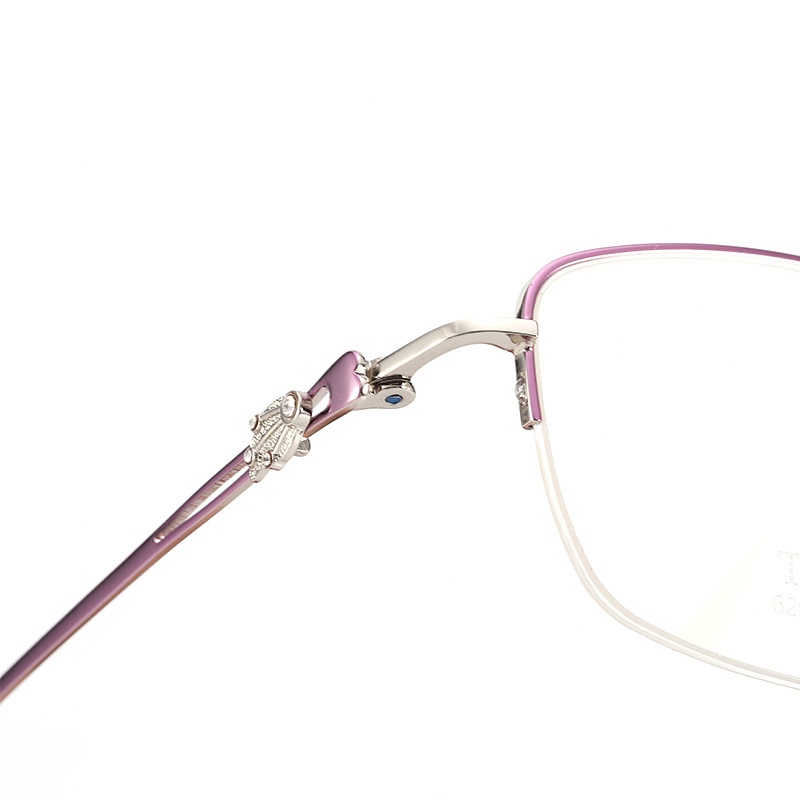 超轻纯钛眼镜女士近视批发 时尚商务镜架62903正品半框B钛架镜框