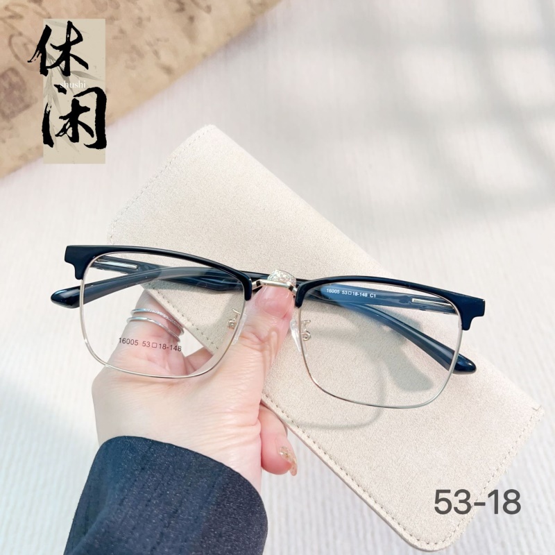 新款时尚眉毛眼睛架黑色眉线框16005斯文痞帅半框TR90眉毛眼镜框