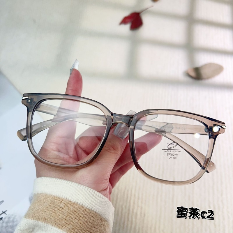 TR透明网红同款23103防蓝光复古眼镜框 铆钉显瘦学生tr90平光镜