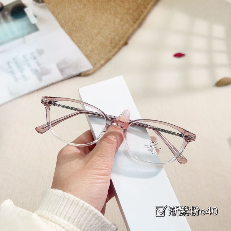 新款TR90小红书种草同款猫眼眼镜男可配度数镜框极窄素颜平光镜女