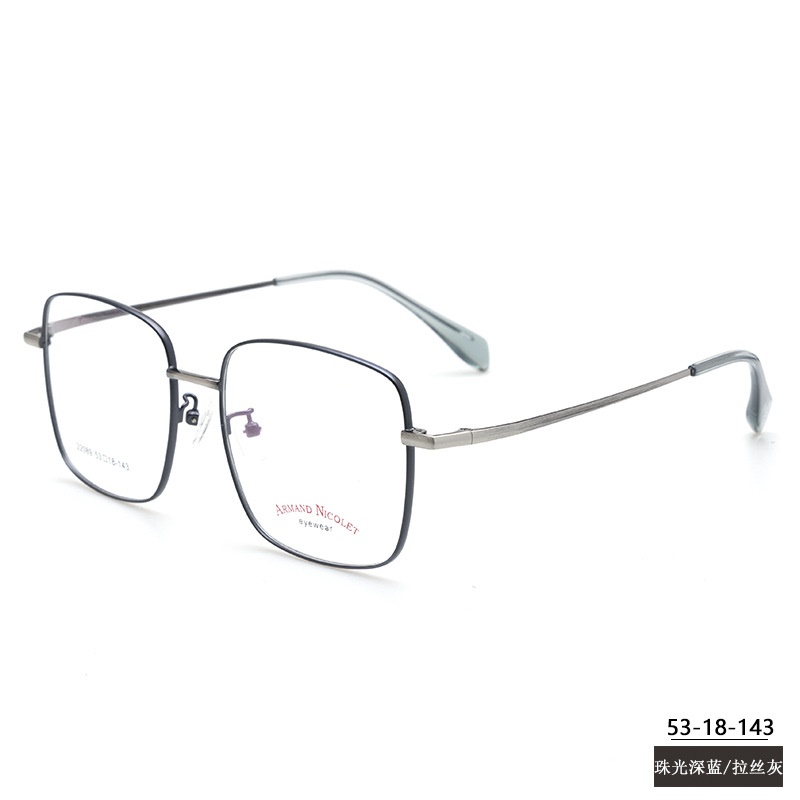 小红书种草方形复古眼镜框双色平光镜厂家批发22089宽边丝镜架