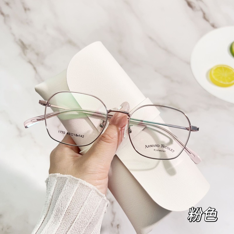 小红书种草眼镜女开球镜架丹阳配眼镜1770平光镜多边复古眼镜框男