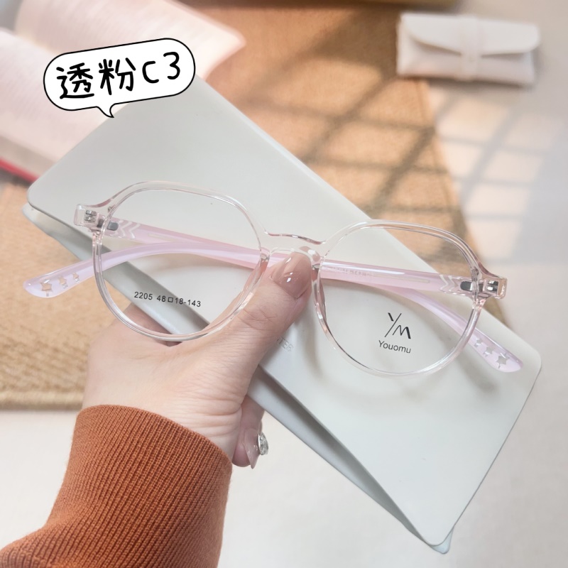 时尚透明多边形网红眼镜批发2205小红书近视眼镜框tr90眼镜架