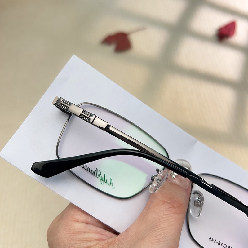 时尚大号商务 眼镜框批发9109男士360度腿弯曲眼镜  金属宽边记忆