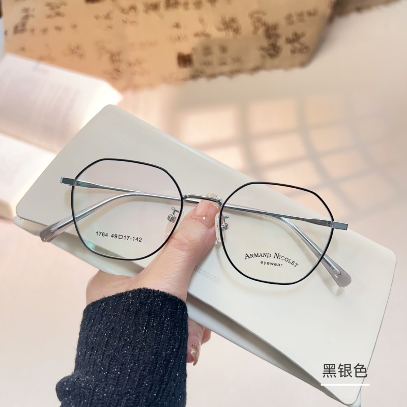 友顺多边形金属眼镜框男批发1764女网红同款显瘦脸近视眼镜框复古