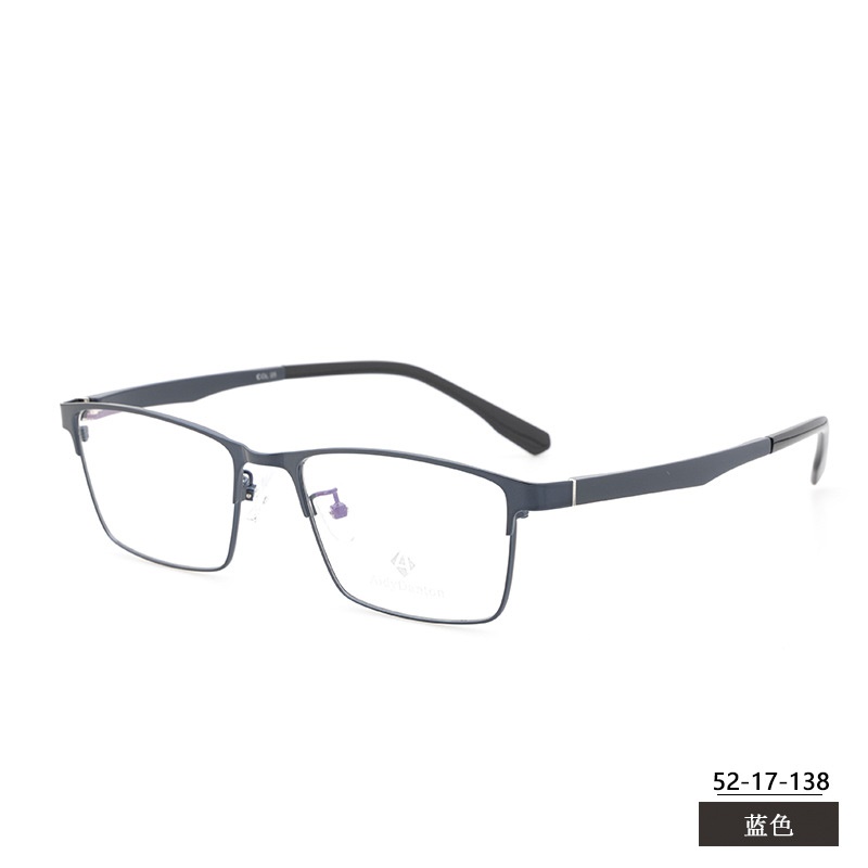 新款金属眼镜框批发丹阳全框 商务男款钢板近视镜架塑钢腿60026