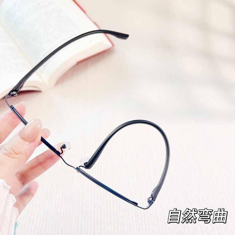 钢板眼镜架跨境批发7762男士金属休闲半框架丹阳光学眼镜架厂家