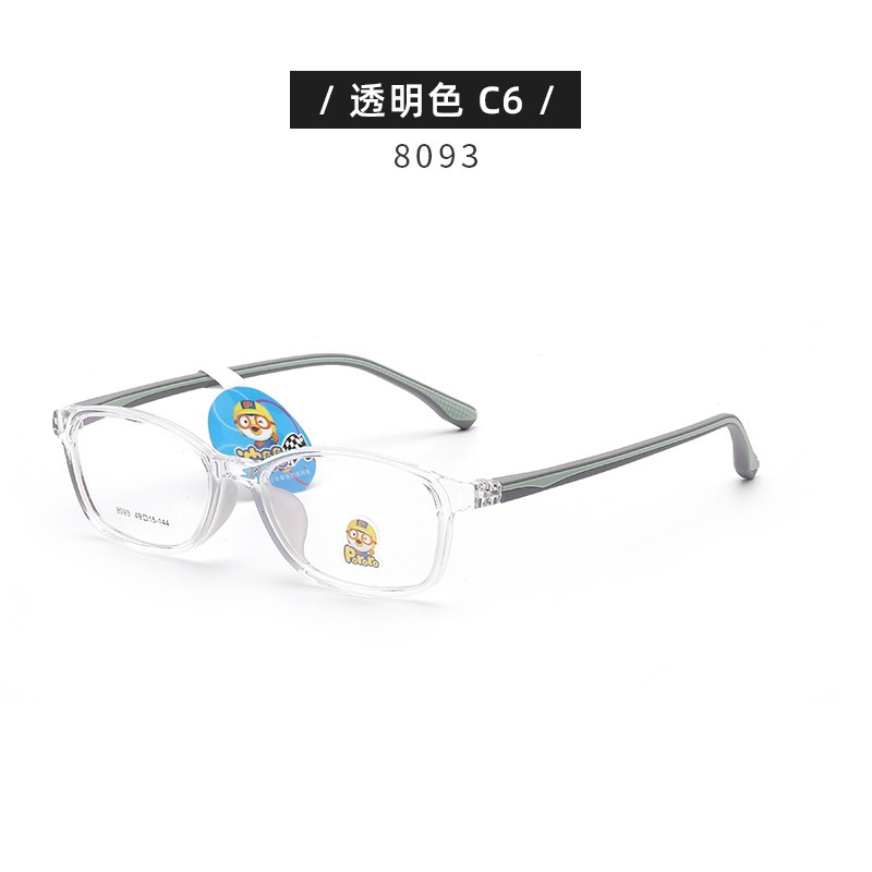 新款小红书透明 儿童近视散光矫正眼镜批发8093双色硅胶眼镜框
