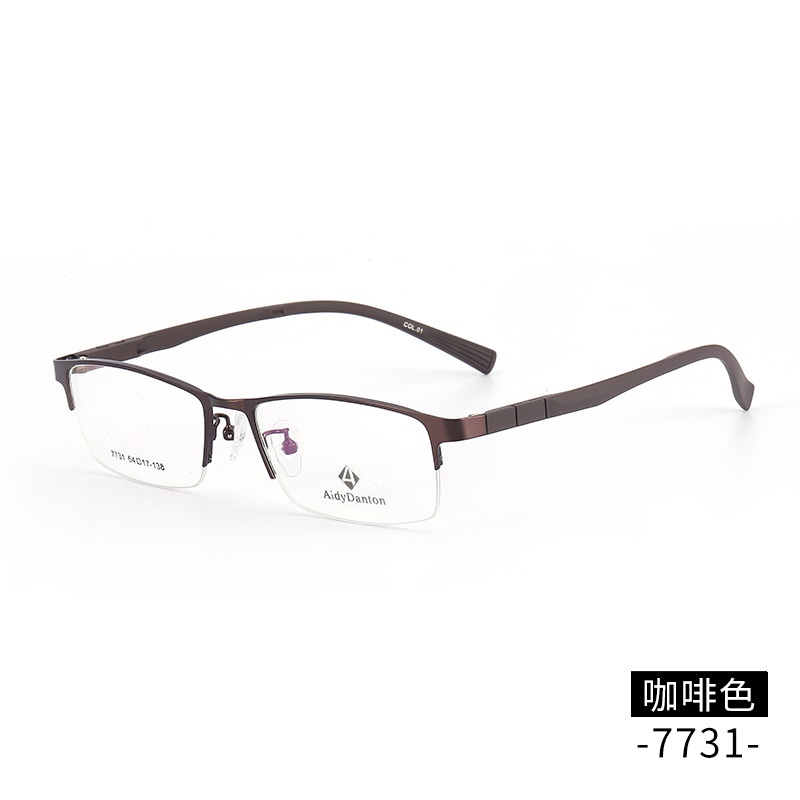 眉毛眼镜架跨境批发7731量大优惠男士金属休闲半框架 光学眼镜架