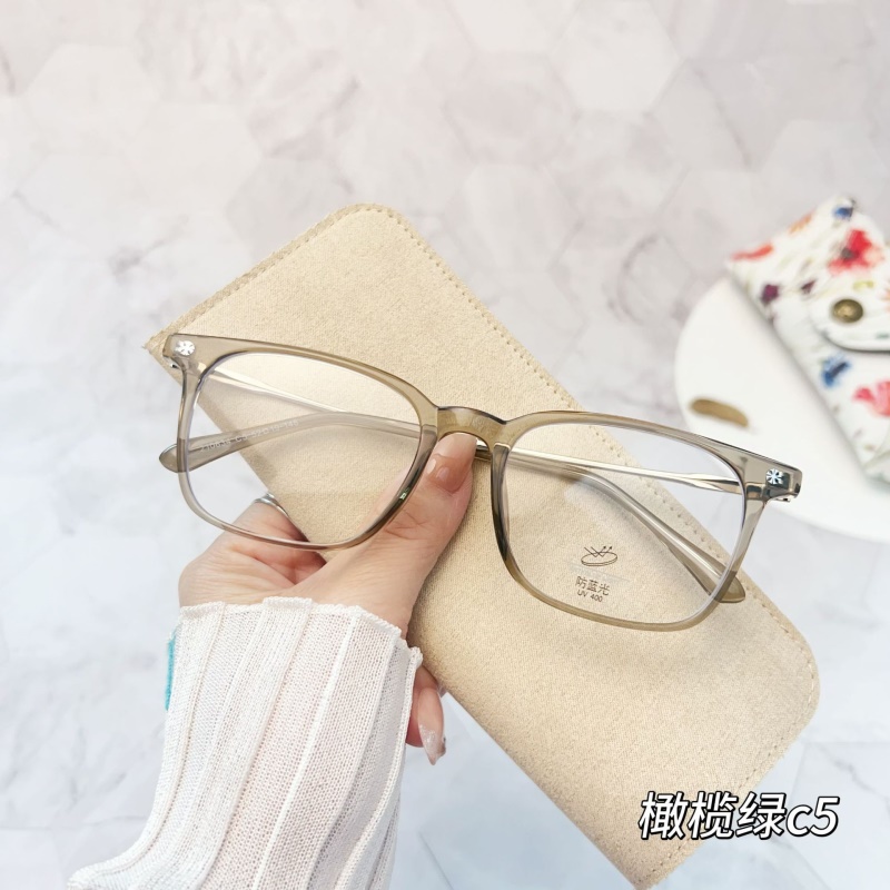 新款近视眼镜框韩版复古防蓝光眼镜TR金胶混合百搭网红素颜平光镜