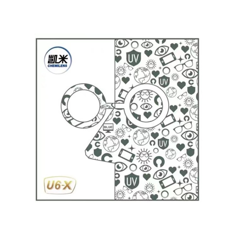 凯米U6眼镜片1.56U21.74高度近视非球面正品可配镜1.60防蓝光镜片