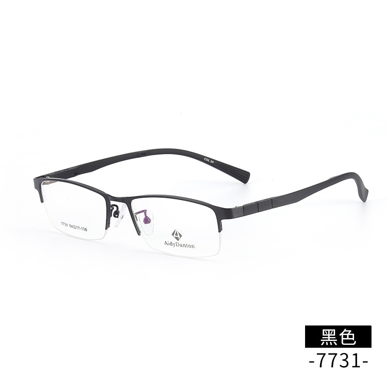 眉毛眼镜架跨境批发7731量大优惠男士金属休闲半框架 光学眼镜架