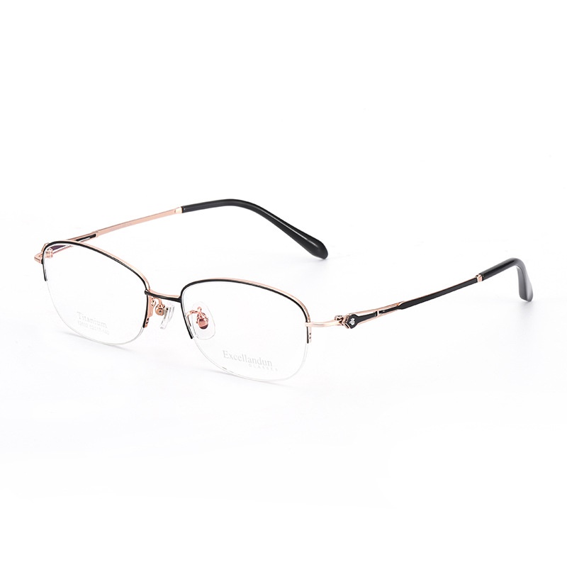 超轻纯钛眼镜框女士近视 时尚商务气质镜框62692正品半框B钛镜架