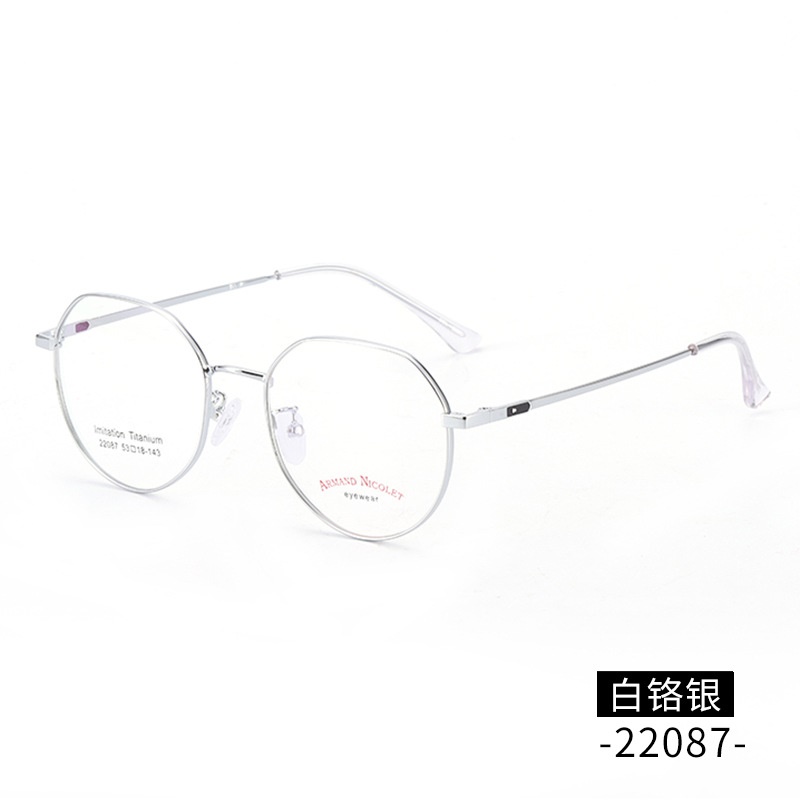 多色小红书复古眼镜 深圳电镀多边形开球镜架22087男女式平光眼镜