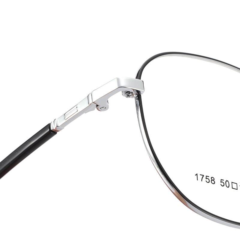 小红书金属复古眼镜多边形有锁块镜架批发1758平光镜男女近视眼镜