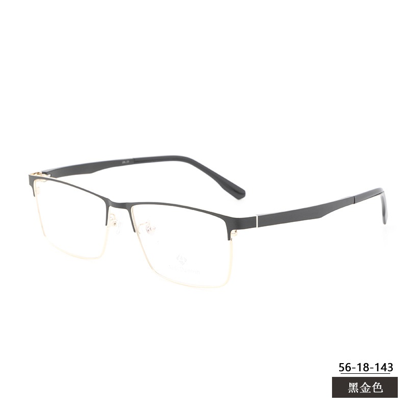 新款金属眼镜框批发丹阳全框 商务男款钢板近视镜架塑钢腿60025
