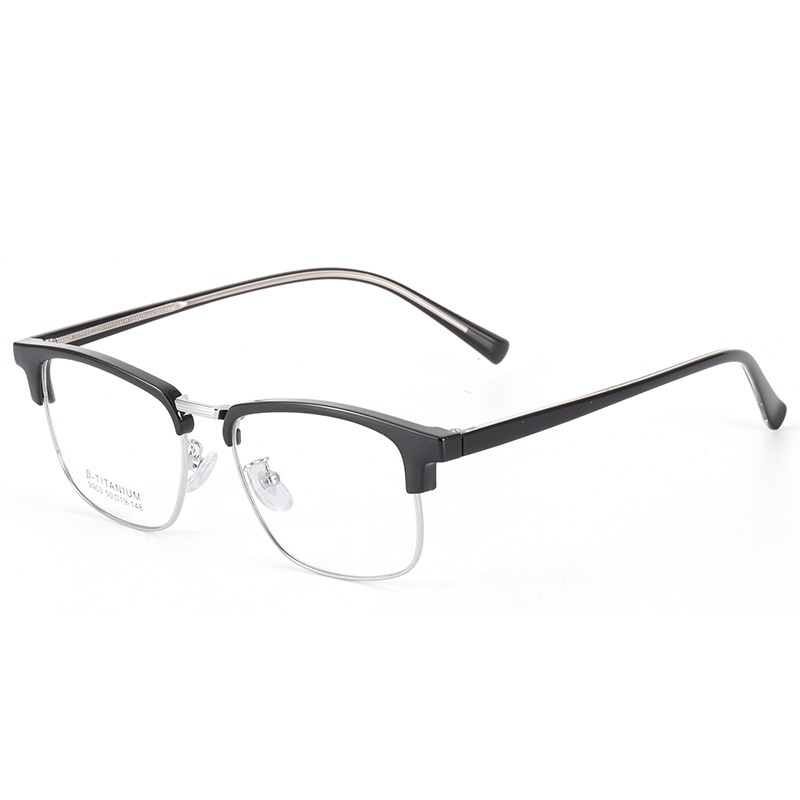 时尚潮款青年近视眼镜丹阳工厂店9903黑框板材架眉毛眼镜框小框