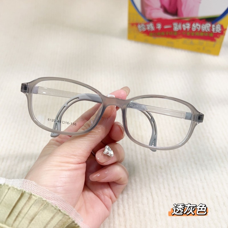 硅胶儿童眼镜框某白同款透明色系男女款软鼻托舒适无痕眼镜6120
