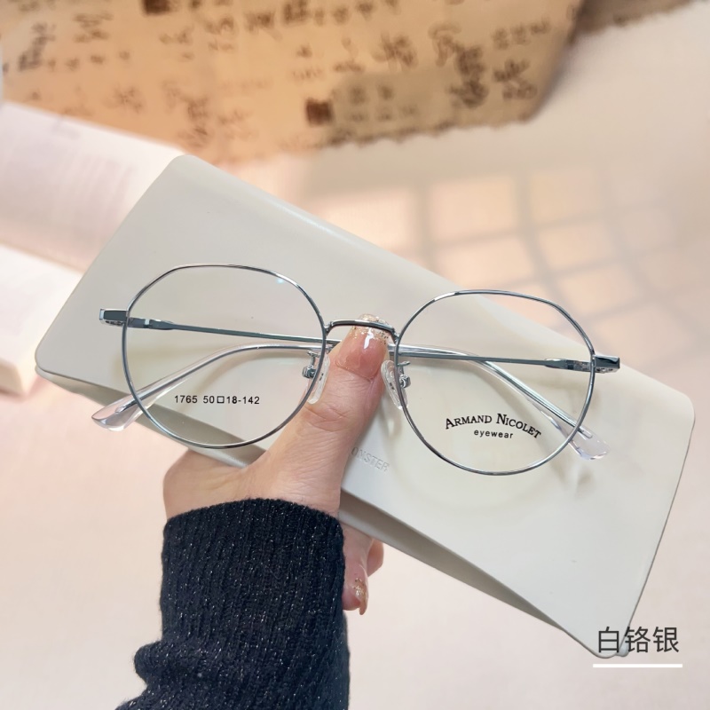 金属复古多边形眼镜男1765网红同款素颜框架女友顺眼镜工厂批发