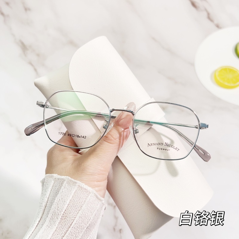 小红书种草眼镜女开球镜架丹阳配眼镜1770平光镜多边复古眼镜框男