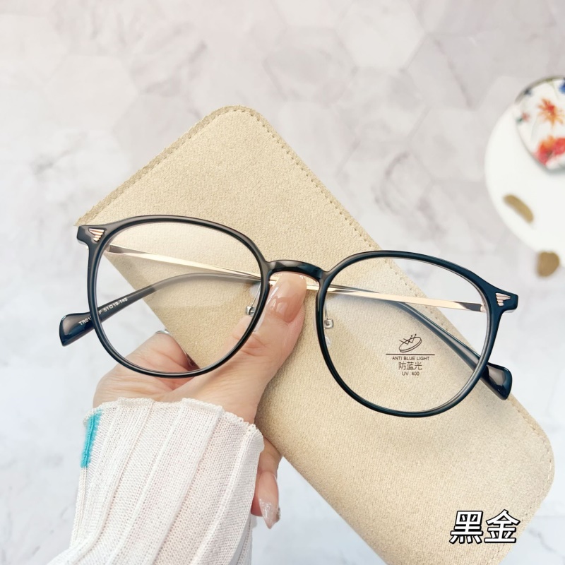 新款近视眼镜框韩版复古小红书眼镜TR金胶混合百搭网红素颜平光镜