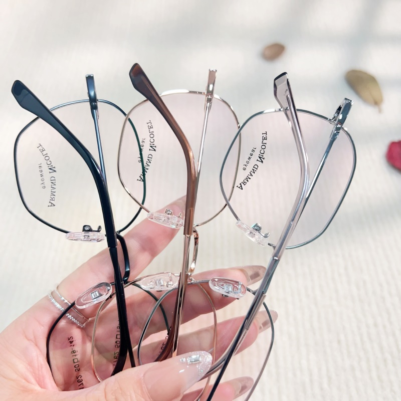 新品多边形眼镜架小红书种草文艺眼睛框 1762平光复古金属眼镜框