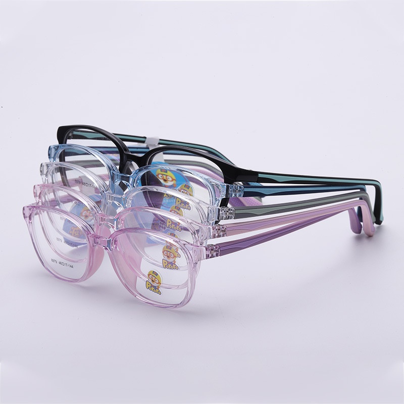 新款小红书透明 儿童近视散光矫正眼镜批发8979 双色硅胶眼镜框