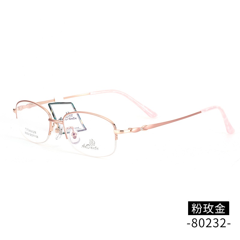 超轻纯钛眼镜框女士近视 时尚商务气质镜框80232正品半框B钛镜架
