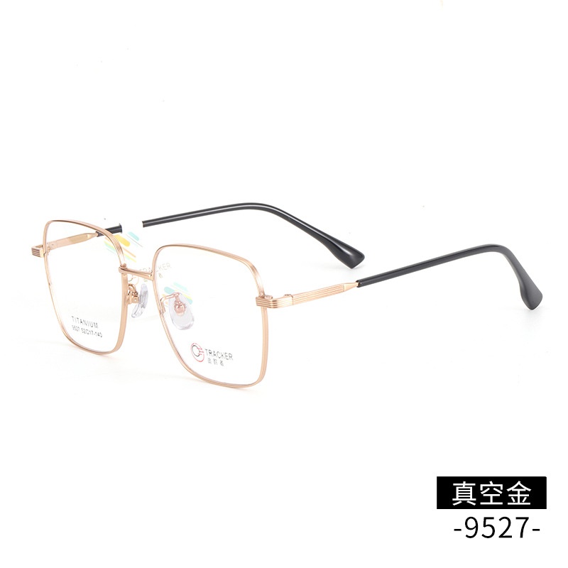 男女士复古眼镜批发 钛架多边形平光镜框9527线条圈丝全框眼镜B钛