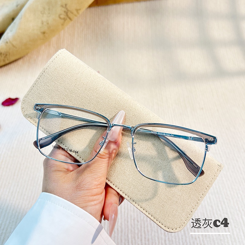 新款无磁钛眼镜架时尚透明眉线框16060小红书潮复古眉毛架眼镜框