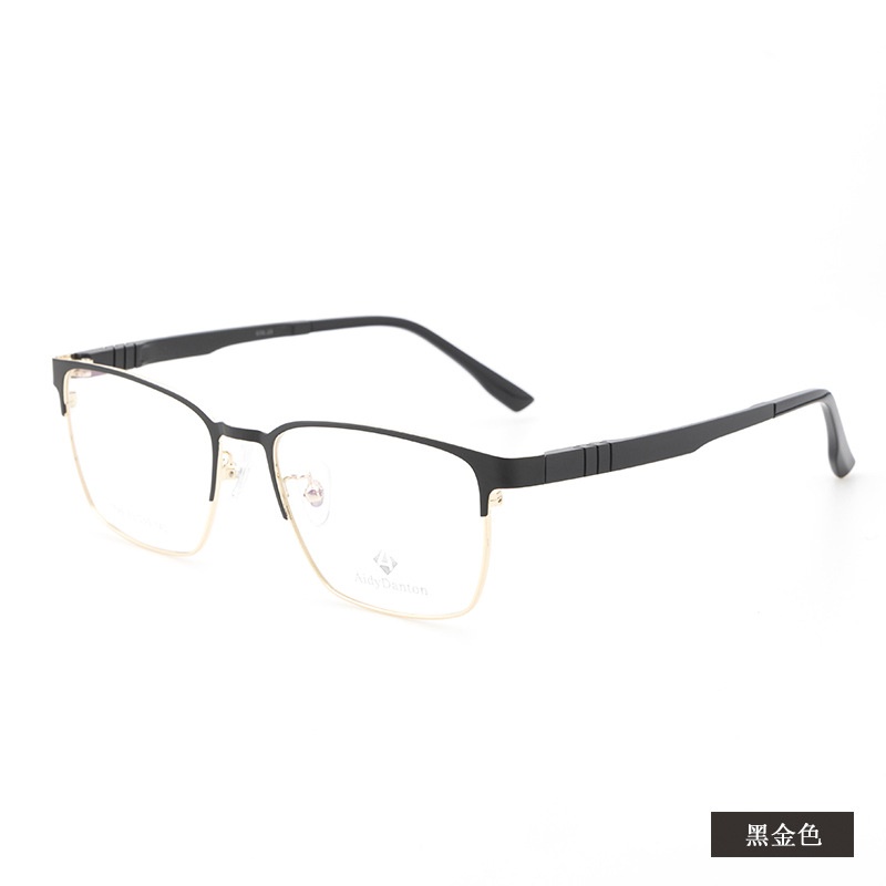 新款金属眼镜框批发丹阳全框 商务男款钢板近视镜架塑钢腿7749